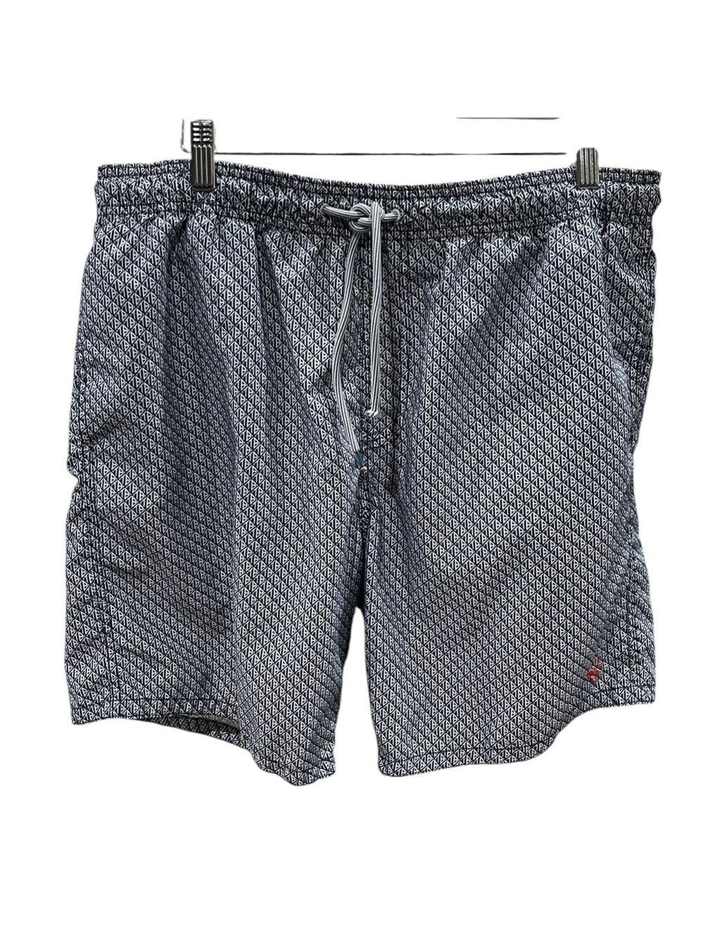 Ted Baker Geometric Print Swim Trunk SZ L 4 Blue White